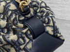 Dior 26 Bow Pouch 20cm in Blue Jacquard Lambskin