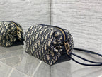 Dior 26 Bow Pouch 20cm in Blue Jacquard Lambskin