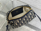 Dior 26 Bow Pouch 20cm in Blue Jacquard Lambskin