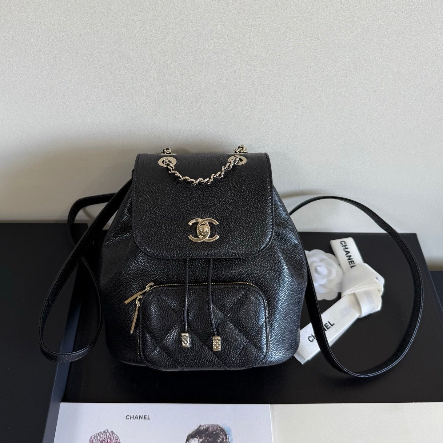 Chanel Affinity Duma Backpack 20cm Black in Cowhide