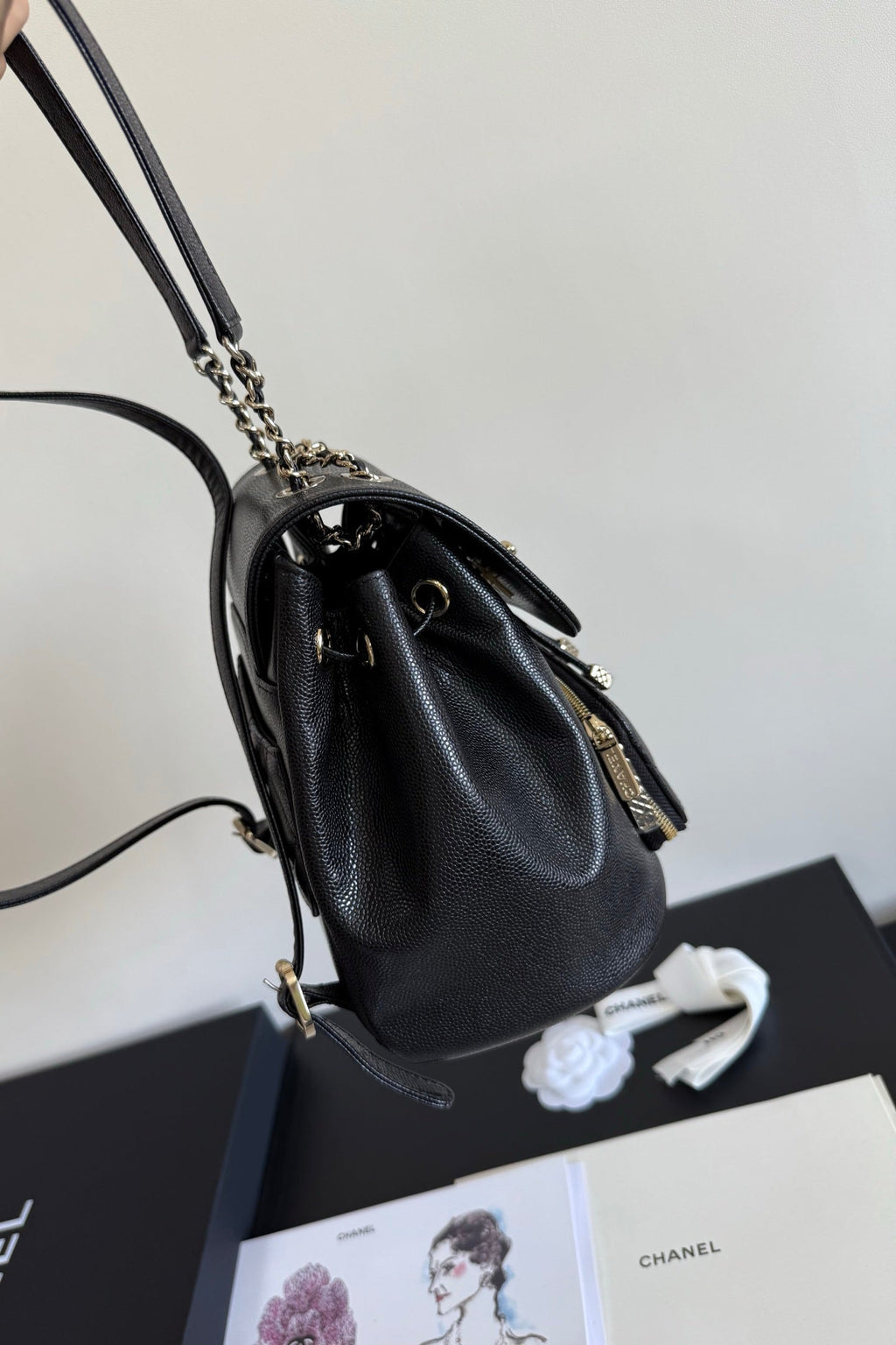 Chanel Affinity Duma Backpack 20cm Black in Cowhide