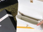 CHL -  Coco Handle Quilted Lizard Handle Bag 24LO Caviar Leather Gold Hardware Spring/SuMM - er Act 1 Collection, White