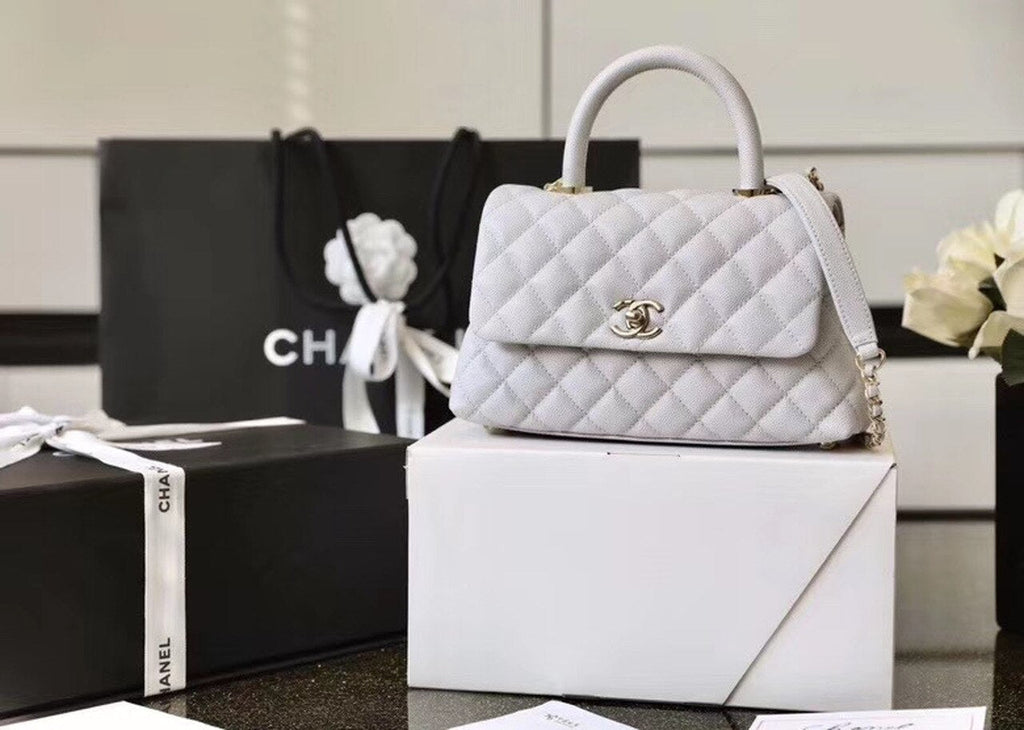 CHL -  Coco With Top Handle Bag Gold Toned Hardware White For Women 9.4in/24LO