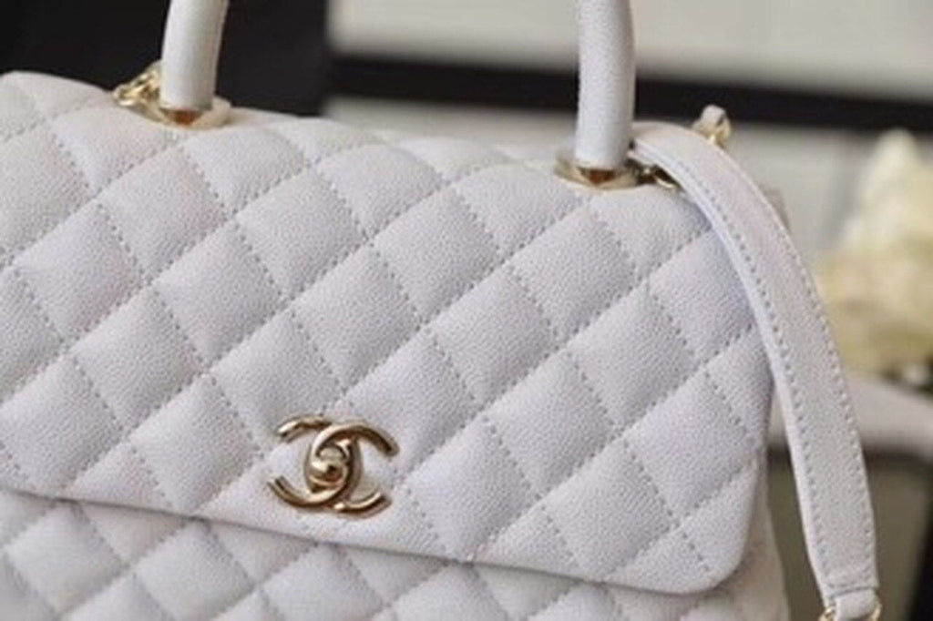 CHL -  Coco With Top Handle Bag Gold Toned Hardware White For Women 9.4in/24LO