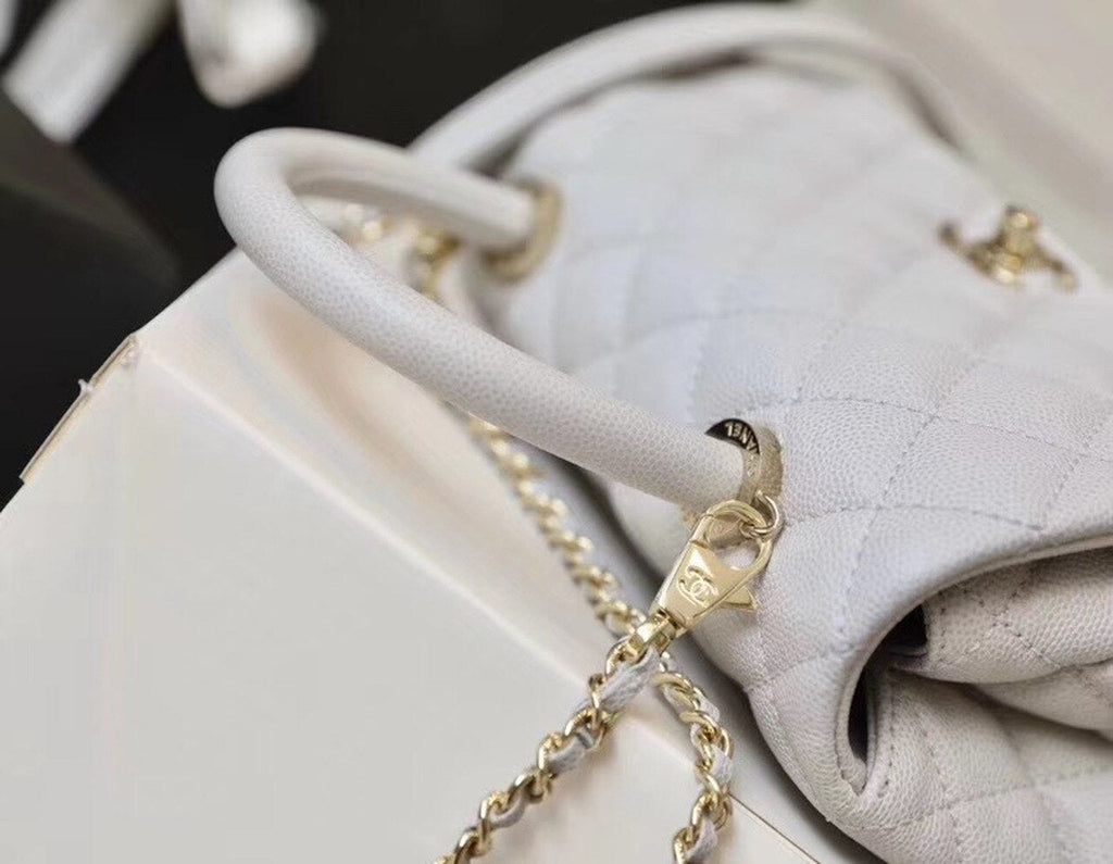 CHL -  Coco With Top Handle Bag Gold Toned Hardware White For Women 9.4in/24LO