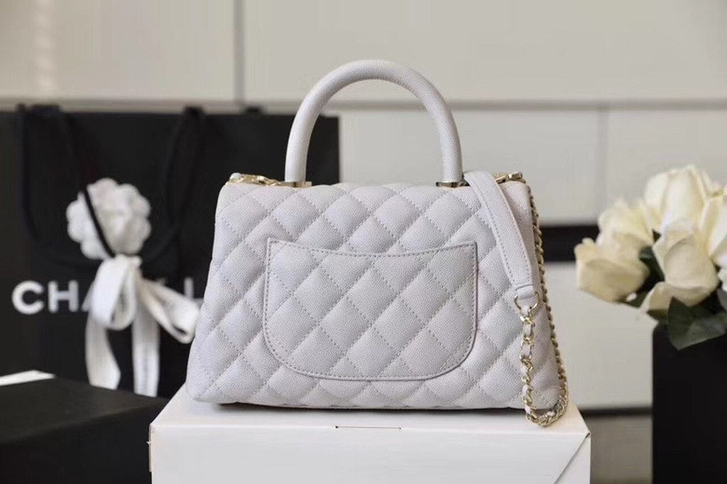 CHL -  Coco With Top Handle Bag Gold Toned Hardware White For Women 9.4in/24LO