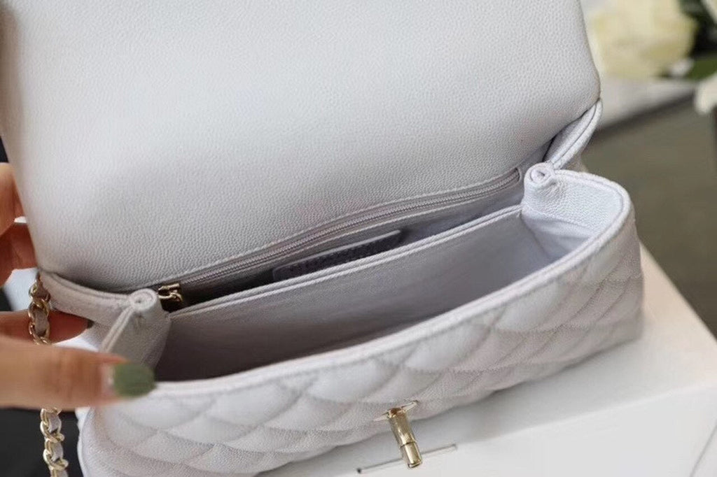 CHL -  Coco With Top Handle Bag Gold Toned Hardware White For Women 9.4in/24LO