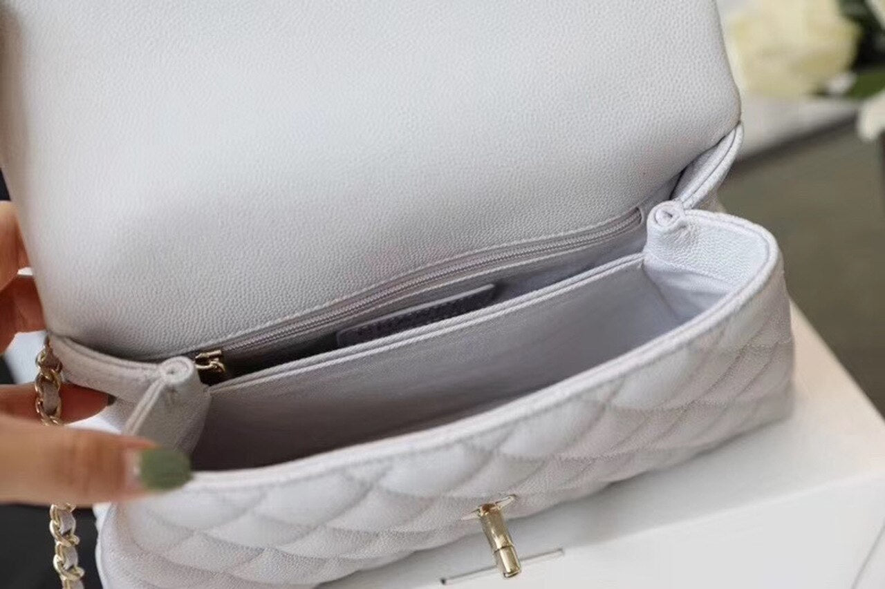 CHL -  Coco With Top Handle Bag Gold Toned Hardware White For Women 9.4in/24LO