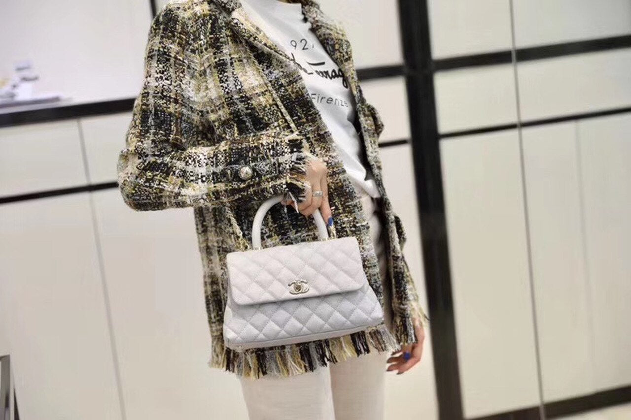 CHL -  Coco With Top Handle Bag Gold Toned Hardware White For Women 9.4in/24LO
