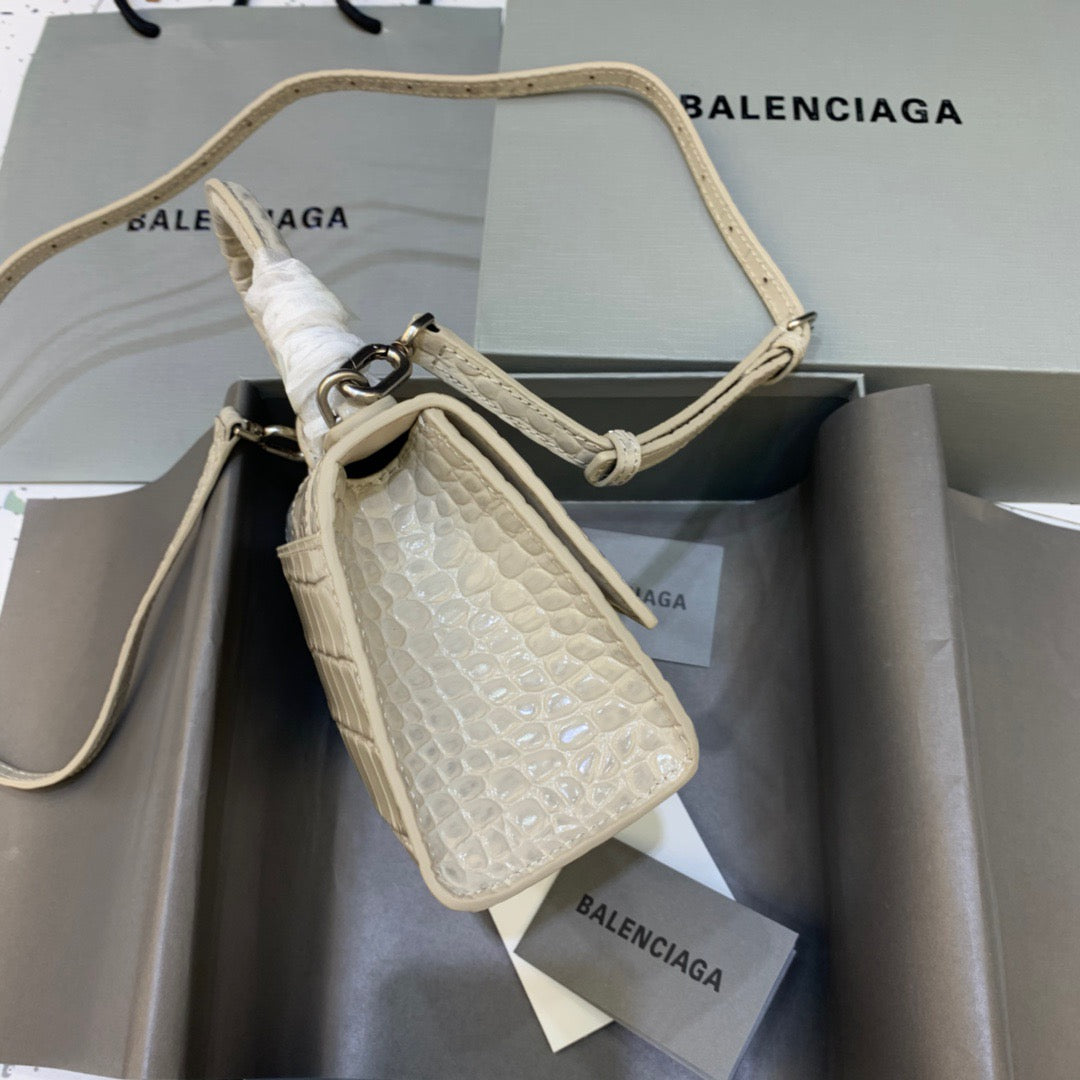 BLN-Ciaga Hourglass XS Handbag In Beige, For Women,  Bags 7.4in/19LO