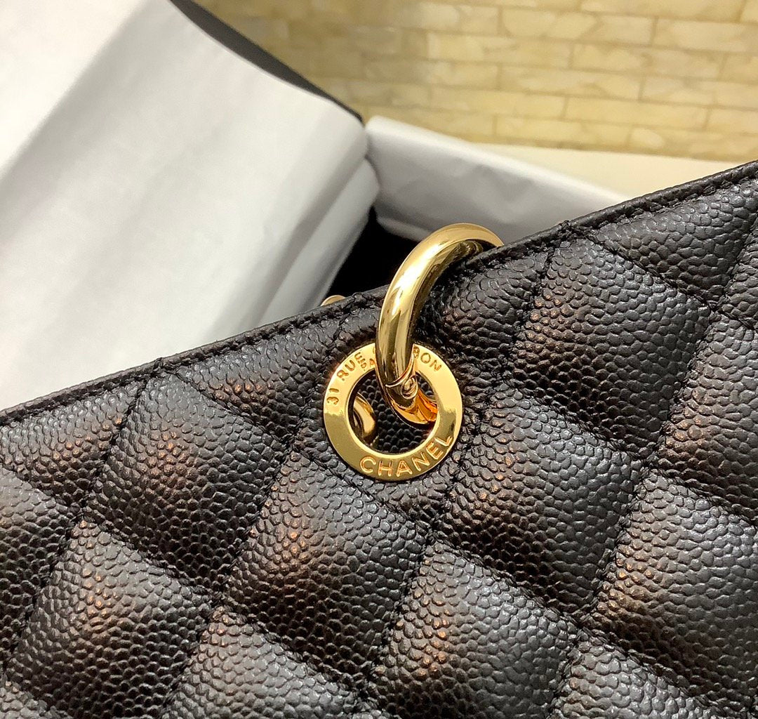CHL -  Classic Tote Bag Gold Toned Hardware Black For Women 13.3in/34LO