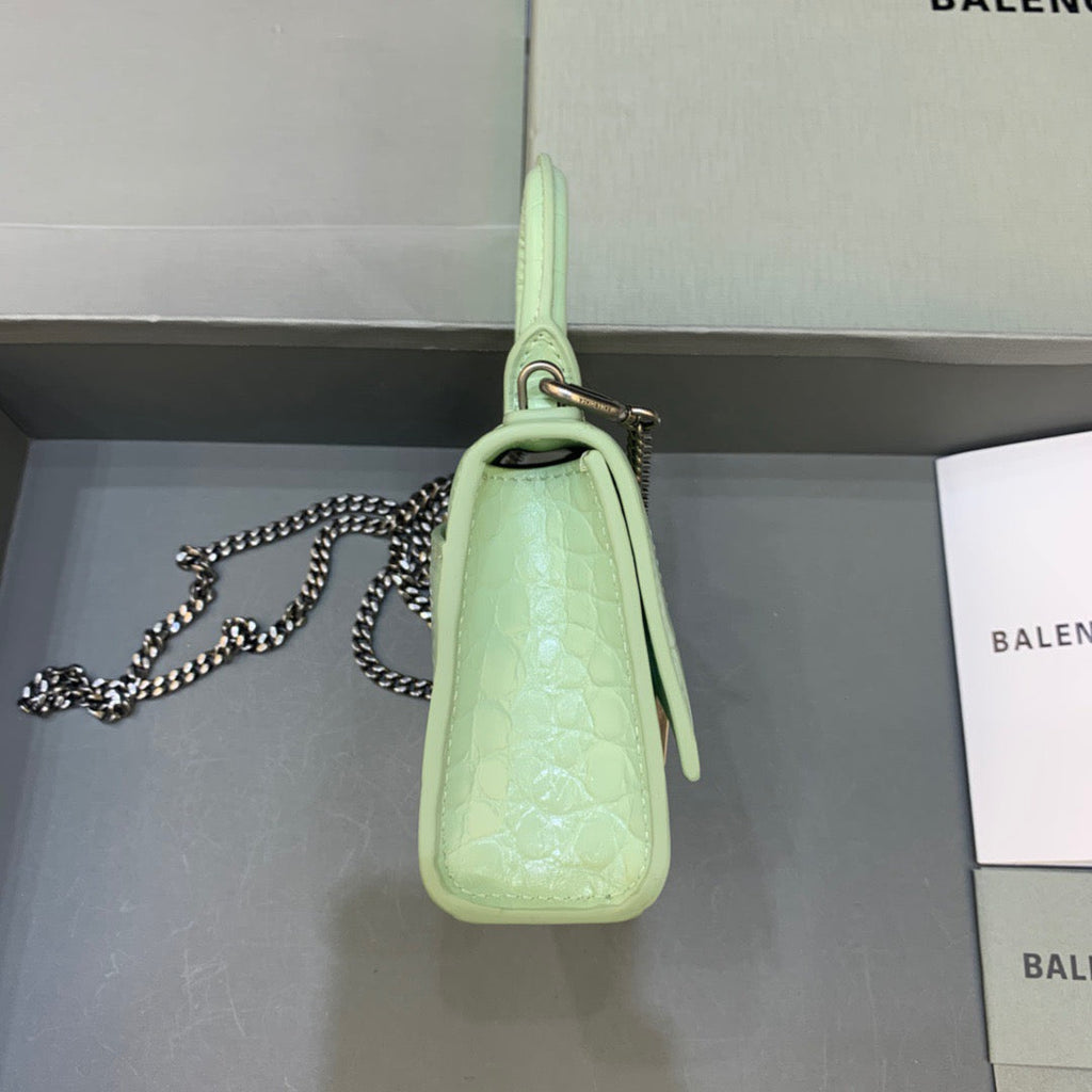 BLN-Ciaga Hourglass Mini Handbag With Chain In Light Green, For Women,  Bags 4.7in/12LO