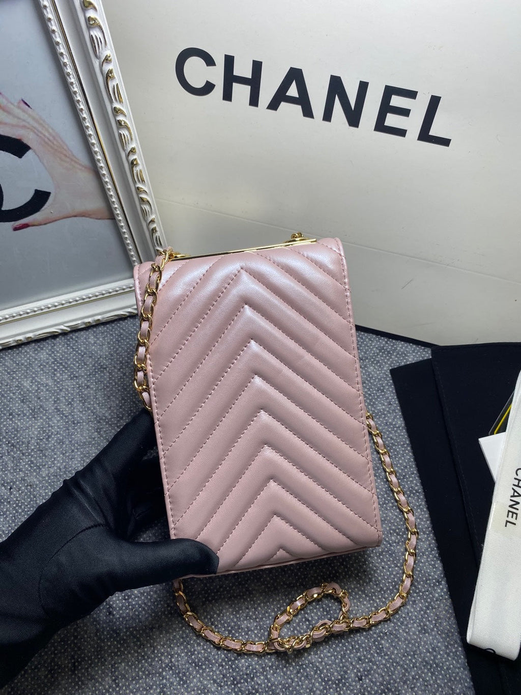 CHL -  Chevron Trendy CHL -  Phone Light Purple Bag For Women 18LO/7in
