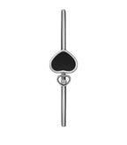 HAPPY HEART ONYX BRACELET SILVER DIAMOND
