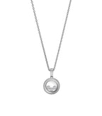 HAPPY PEDANT SILVER 3 DIAMOND NECKLACE