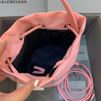 BLN-Ciaga Le Cagole Medium Bucket Bag In Light Pink, For Women,  Bags 11.8in/30LO