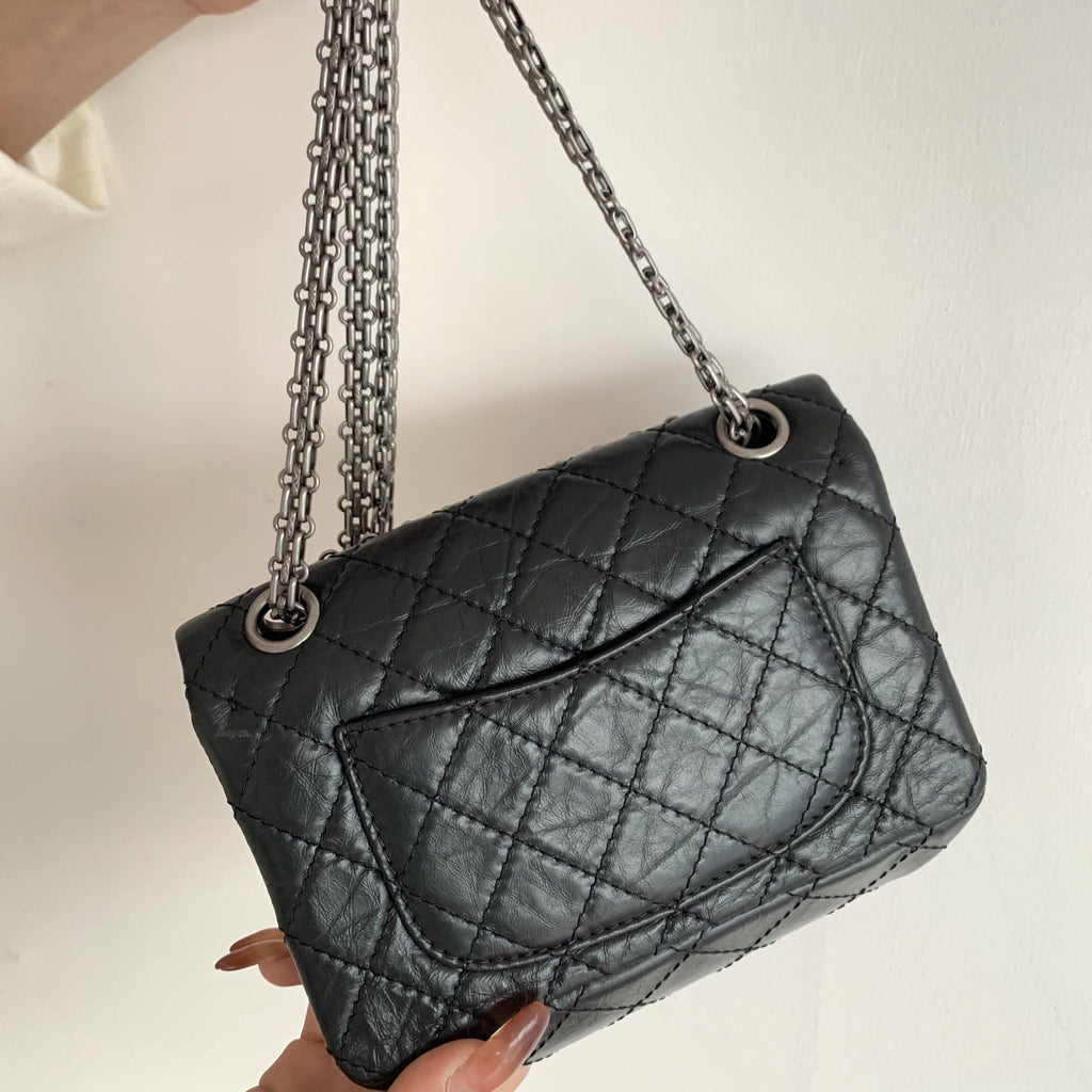 CHL - Mini 2.55 Handbag Black For Women SilLusso Official - Toned Hardware 7.8in/20LO AS0874 Y04634 94305
