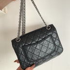 CHL - Mini 2.55 Handbag Black For Women SilLusso Official - Toned Hardware 7.8in/20LO AS0874 Y04634 94305
