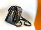 LV M45773 Pochette Métis Bag 25cm Black Beige Monogram Embossed Cowhide