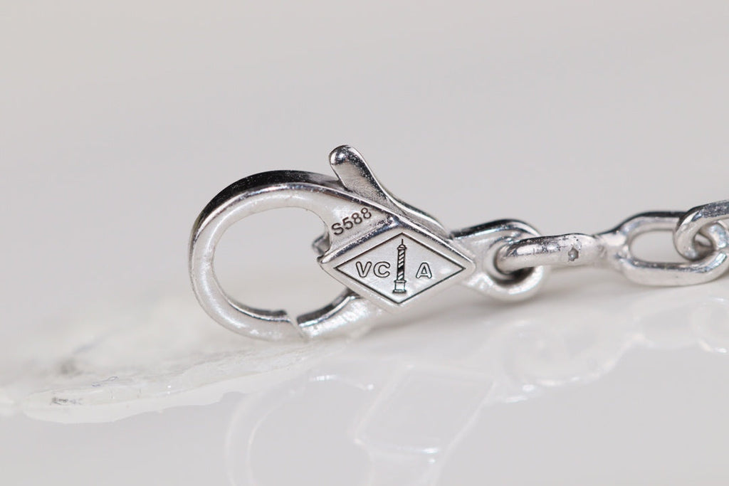 VCA Clover Blue Mop 5 Motifs Sliver Bracelet