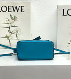 LOE MINI 18 PUZZLE BAG IN BLUE GREEN CALFSKIN