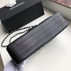 CHL -  Chevron Classic Handbag SilLusso Official - Hardware Black For Women Bags, Shoulder And Crossbody Bags 10.2in/26LO