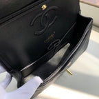 CHL -  Chevron Classic Handbag Gold Toned Hardware Black For Women, Women’s Bags, Shoulder And Crossbody Bags 10.2in/26LO