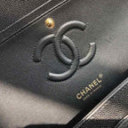 CHL -  Chevron Classic Handbag Gold Toned Hardware Black For Women, Women’s Bags, Shoulder And Crossbody Bags 10.2in/26LO