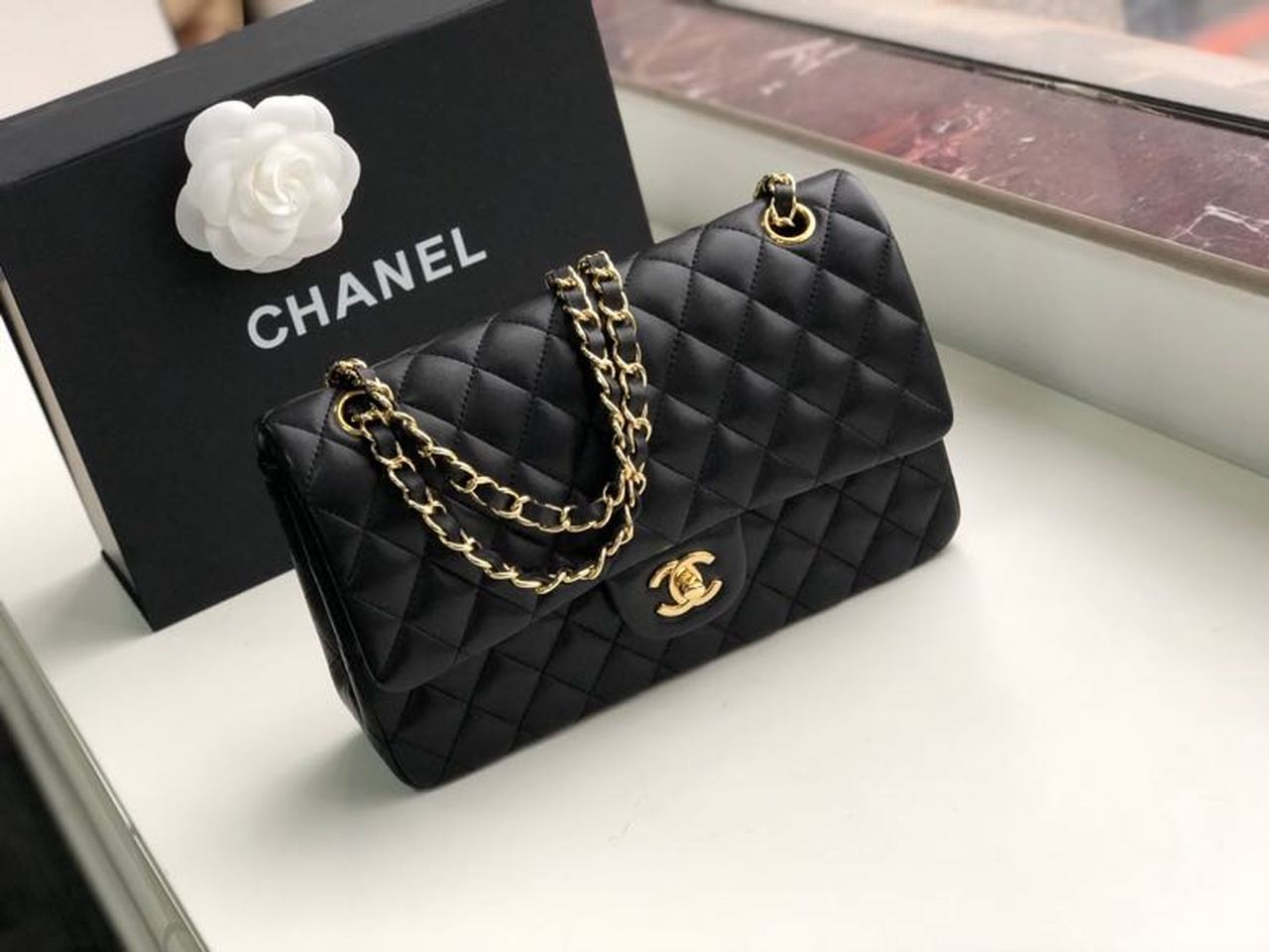 CHL -  Classic Handbag Gold Toned Hardware Black For Women Bags, Shoulder And Crossbody Bags 10.2in/26LO A01112