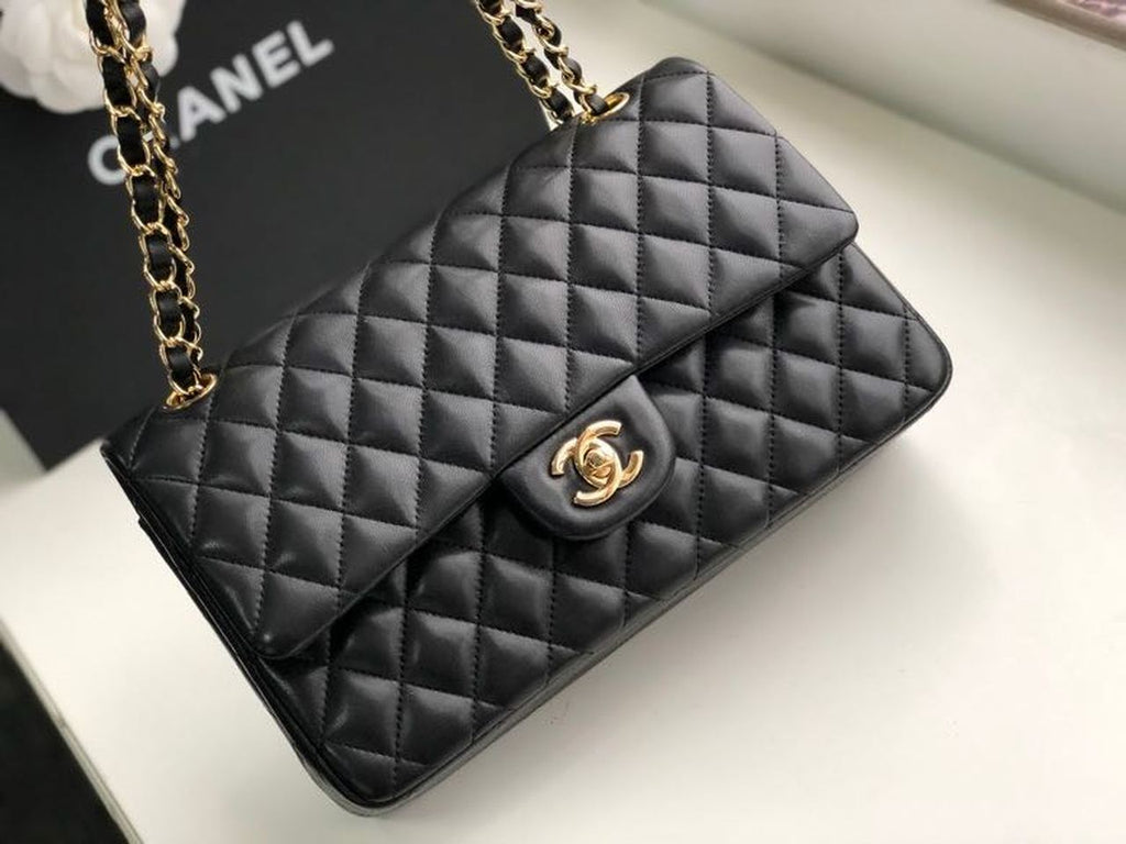 CHL -  Classic Handbag Gold Toned Hardware Black For Women Bags, Shoulder And Crossbody Bags 10.2in/26LO A01112