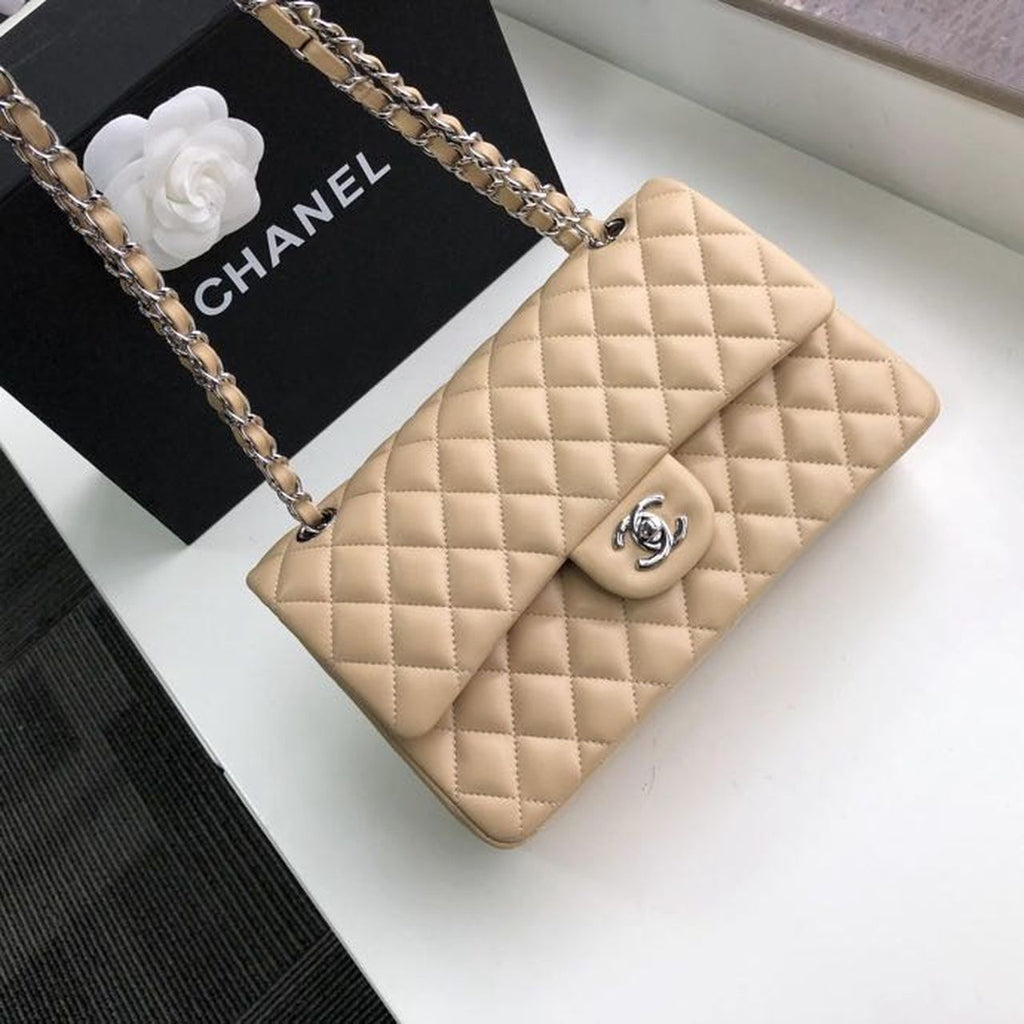 CHL -  Classic Handbag SilLusso Official - Hardware Beige For Women Bags, Shoulder And Crossbody Bags 10.2in/26LO A01112