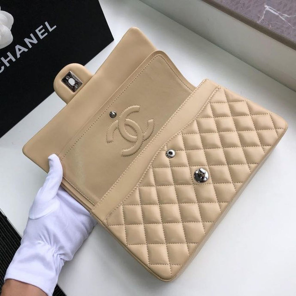 CHL -  Classic Handbag SilLusso Official - Hardware Beige For Women Bags, Shoulder And Crossbody Bags 10.2in/26LO A01112