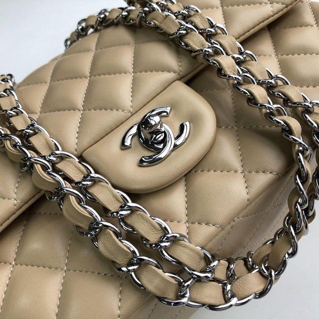 CHL -  Classic Handbag SilLusso Official - Hardware Beige For Women Bags, Shoulder And Crossbody Bags 10.2in/26LO A01112