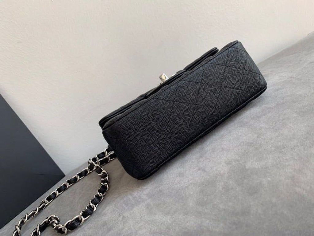 CHL - Small Classic Handbag Rose Gold Toned Hardware Black For Women Bags, Shoulder and Crossbody Bags 7.8in/20LO A01113