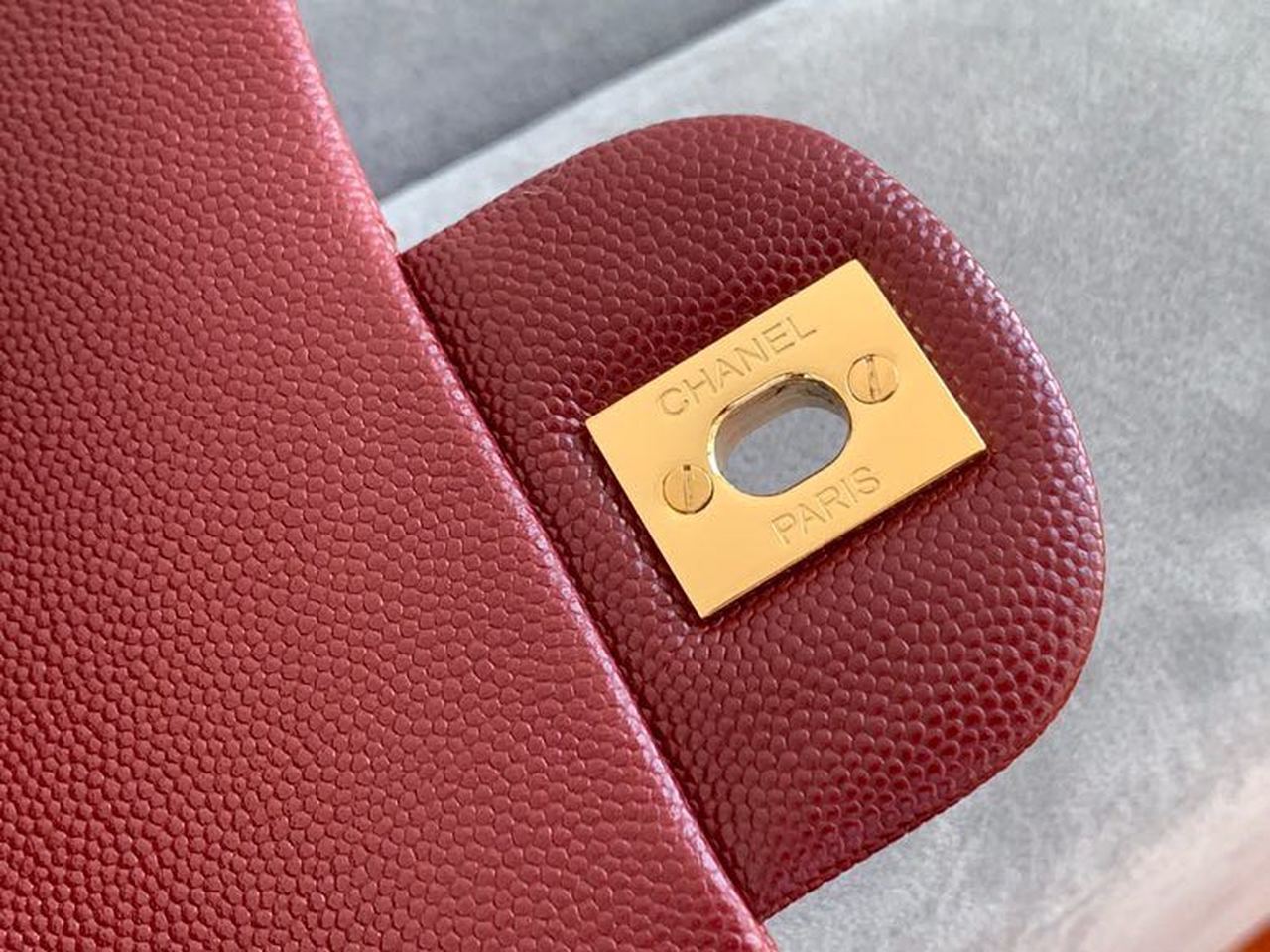 CHL -  Classic HandBag Gold Toned Hardware Burgundy For Women 7.8in/20LO