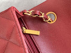 CHL -  Classic HandBag Gold Toned Hardware Burgundy For Women 7.8in/20LO