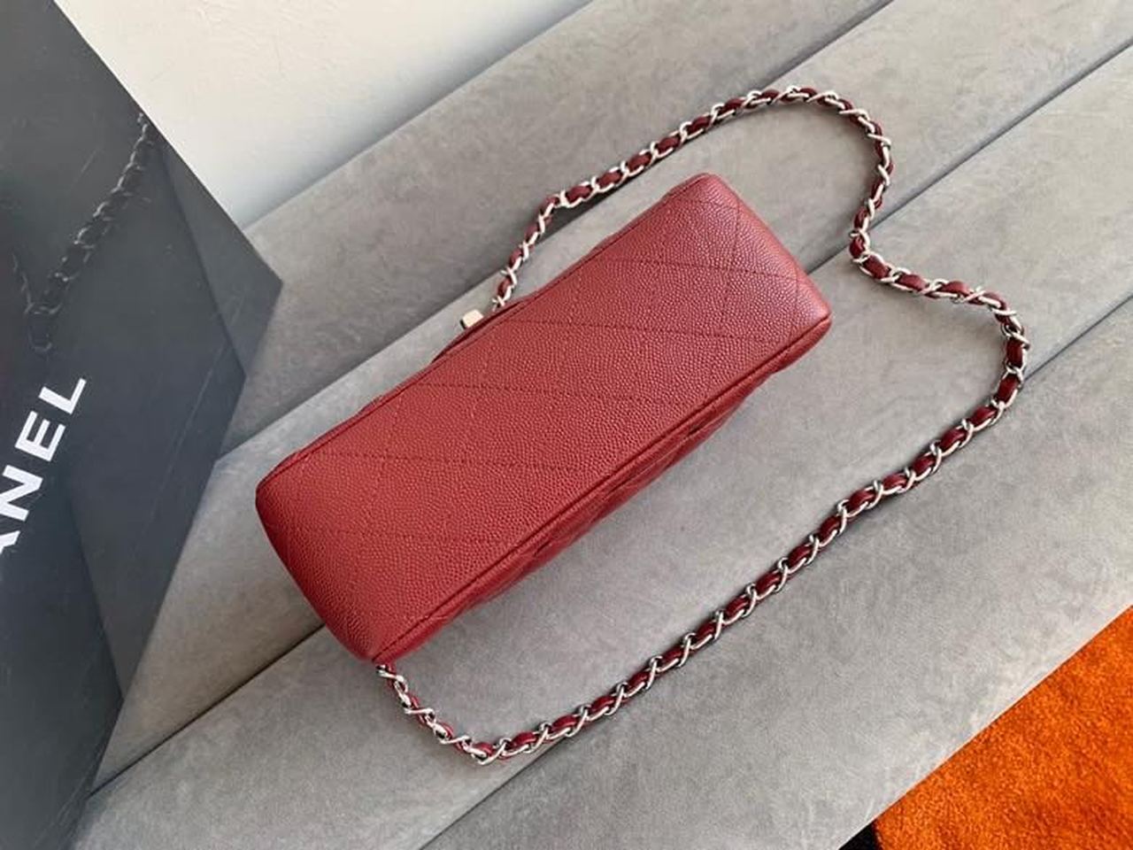 CHL -  Classic HandBag SilLusso Official - Hardware Burgundy For Women 7.8in/20LO