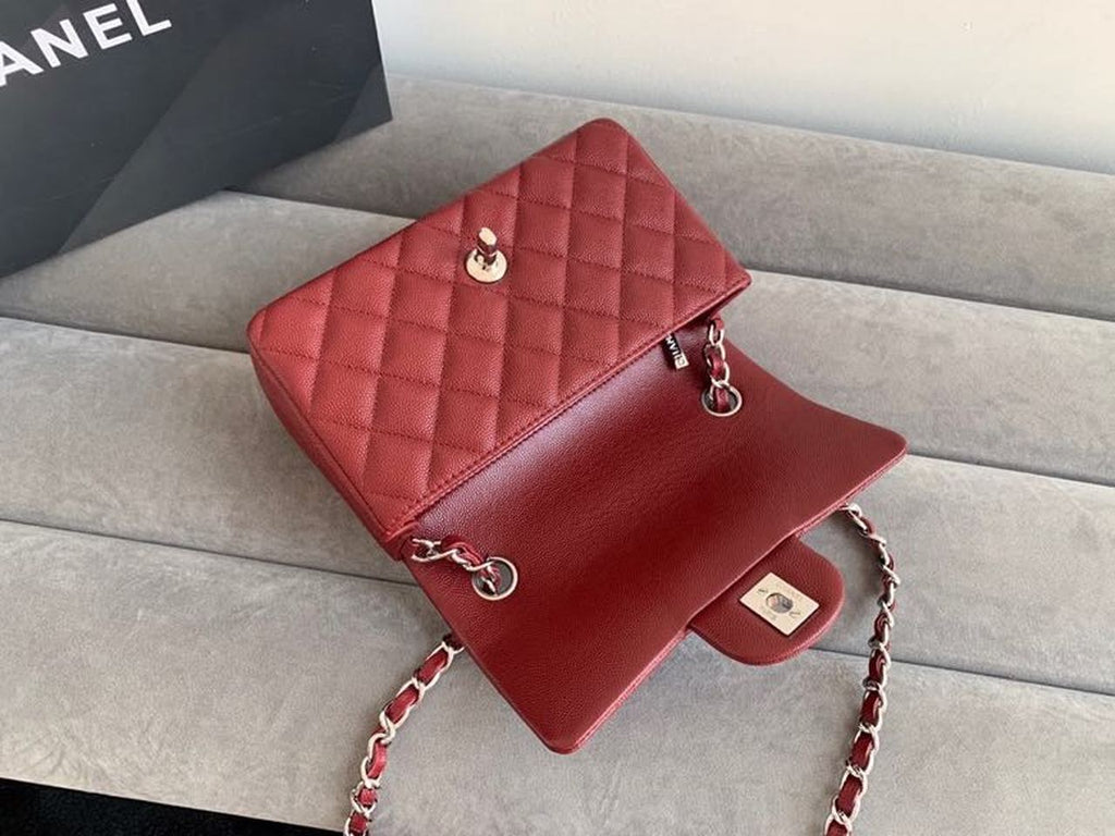 CHL -  Classic HandBag SilLusso Official - Hardware Burgundy For Women 7.8in/20LO