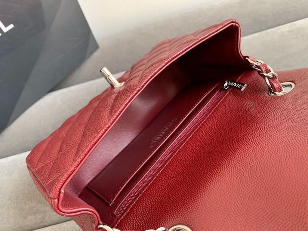 CHL -  Classic HandBag SilLusso Official - Hardware Burgundy For Women 7.8in/20LO