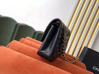 CHL -  Classic Flap Bag 25LO Gold Hardware Lambskin Leather Spring/SuMM - er Collection Black