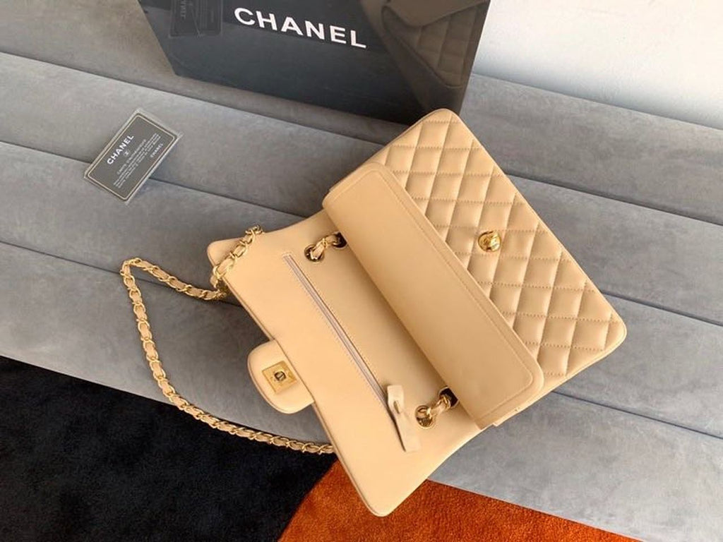 CHL -  Classic HandBag Beige For Women 9.9in/25.5LO A01112