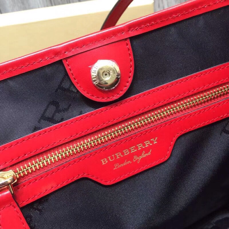B-Berry - BB  The Small Canter Horseferry Check Tote Red For Women, Women’s Bags 11.6in/29.5LO