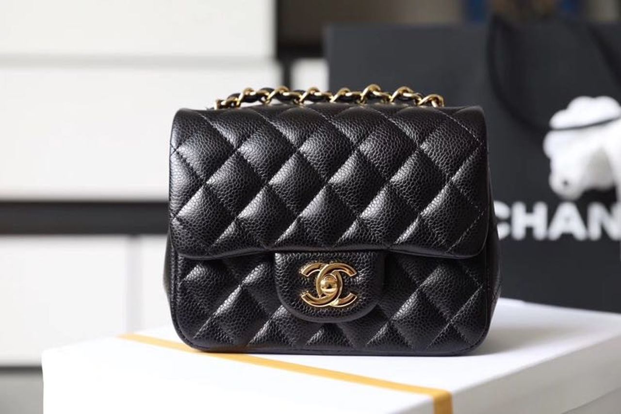CHL -  Classic Mini Flap Bag Gold Toned Hardware Black For Women 6.7in/17LO