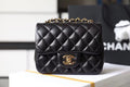 CHL -  Classic Mini Flap Bag Gold Toned Hardware Black For Women 6.7in/17LO