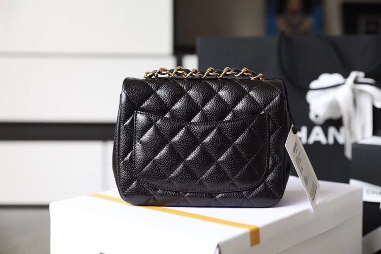 CHL -  Classic Mini Flap Bag Gold Toned Hardware Black For Women 6.7in/17LO