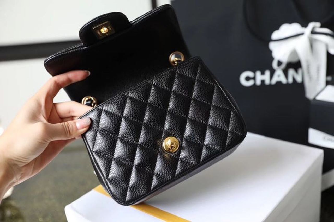 CHL -  Classic Mini Flap Bag Gold Toned Hardware Black For Women 6.7in/17LO