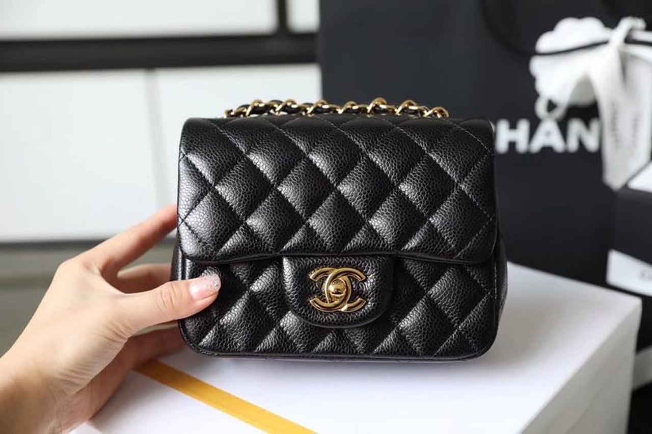 CHL -  Classic Mini Flap Bag Gold Toned Hardware Black For Women 6.7in/17LO