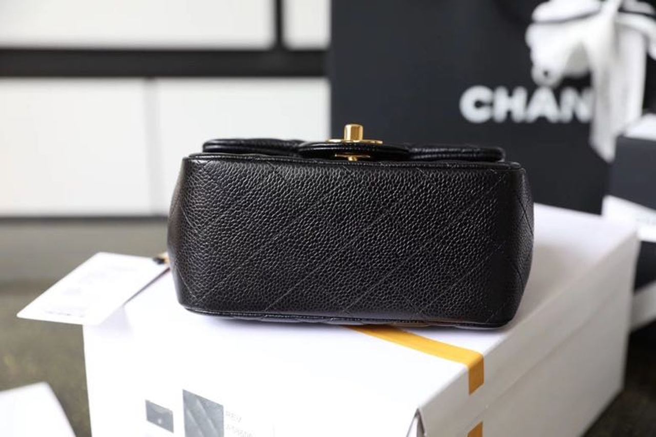 CHL -  Classic Mini Flap Bag Gold Toned Hardware Black For Women 6.7in/17LO