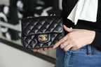 CHL -  Classic Mini Flap Bag Gold Toned Hardware Black For Women 6.7in/17LO