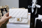 CHL -  Classic Mini Flap Bag Golden Hardware White For Women 6.6in/17LO A35200